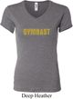 Ladies Gymnastics Shirt Gold Shimmer Gymnast V-neck Tee T-Shirt