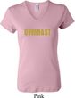 Ladies Gymnastics Shirt Gold Shimmer Gymnast V-neck Tee T-Shirt