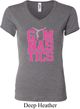 Ladies Gymnastics Shirt Gymnastics Text V-neck Tee T-Shirt