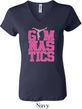 Ladies Gymnastics Shirt Gymnastics Text V-neck Tee T-Shirt