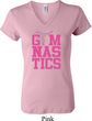 Ladies Gymnastics Shirt Gymnastics Text V-neck Tee T-Shirt