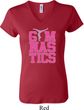 Ladies Gymnastics Shirt Gymnastics Text V-neck Tee T-Shirt