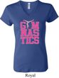 Ladies Gymnastics Shirt Gymnastics Text V-neck Tee T-Shirt