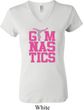 Ladies Gymnastics Shirt Gymnastics Text V-neck Tee T-Shirt