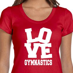 Ladies Gymnastics Shirt Love Gymnastics Scoop Neck Tee T-Shirt Ladies Gymnastics Shirt Love Gymnastics Scoop Neck Tee T-Shirt