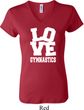Ladies Gymnastics Shirt Love Gymnastics V-neck Tee T-Shirt