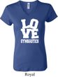 Ladies Gymnastics Shirt Love Gymnastics V-neck Tee T-Shirt