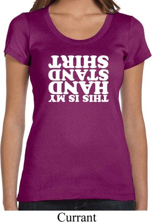 Ladies Gymnastics Shirt My Handstand Shirt Scoop Neck Tee T-Shirt