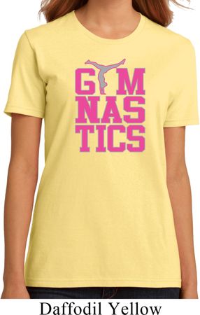Ladies Gymnastics Shirt Gymnastics Text Organic Tee T-Shirt