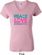 Ladies Gymnastics Shirt Peace Love Gymnastics V-neck Tee T-Shirt