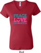 Ladies Gymnastics Shirt Peace Love Gymnastics V-neck Tee T-Shirt