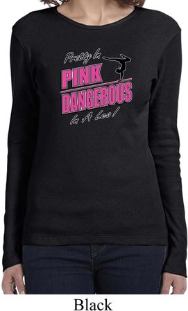 Ladies Gymnastics Shirt Pretty in Pink Long Sleeve Tee T-Shirt