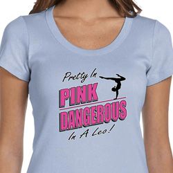 Ladies Gymnastics Shirt Pretty in Pink Scoop Neck Tee T-Shirt