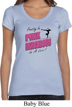 Ladies Gymnastics Shirt Pretty in Pink Scoop Neck Tee T-Shirt