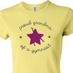 Ladies Gymnastics Shirt Proud Grandma Crewneck Tee T-Shirt Ladies Gymnastics Shirt Proud Grandma Crewneck Tee T-Shirt