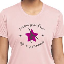 Ladies Gymnastics Shirt Proud Grandma Moisture Wicking Tee T-Shirt Ladies Gymnastics Shirt Proud Grandma Moisture Wicking Tee T-Shirt