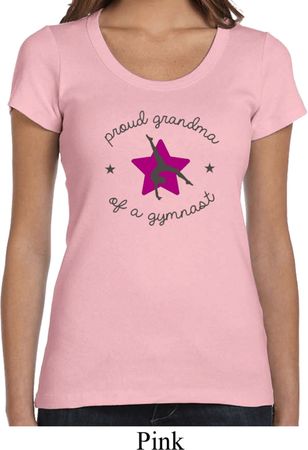 Ladies Gymnastics Shirt Proud Grandma Scoop Neck Tee T-Shirt