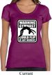 Ladies Gymnastics Shirt Warning Gymnast Could Flip Scoop Neck Tee