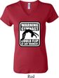 Ladies Gymnastics Shirt Warning Gymnast Could Flip V-neck Tee T-Shirt