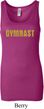Ladies Gymnastics Tanktop Gold Shimmer Gymnast Longer Length Tank Top