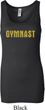 Ladies Gymnastics Tanktop Gold Shimmer Gymnast Longer Length Tank Top
