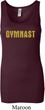Ladies Gymnastics Tanktop Gold Shimmer Gymnast Longer Length Tank Top