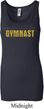Ladies Gymnastics Tanktop Gold Shimmer Gymnast Longer Length Tank Top