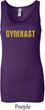 Ladies Gymnastics Tanktop Gold Shimmer Gymnast Longer Length Tank Top