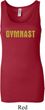 Ladies Gymnastics Tanktop Gold Shimmer Gymnast Longer Length Tank Top