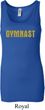 Ladies Gymnastics Tanktop Gold Shimmer Gymnast Longer Length Tank Top