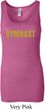 Ladies Gymnastics Tanktop Gold Shimmer Gymnast Longer Length Tank Top
