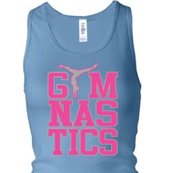 Ladies Gymnastics Tanktop Gymnastics Text Longer Length Racerback Tank