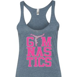 Ladies Gymnastics Tanktop Gymnastics Text Tri Blend Racerback Tank Top