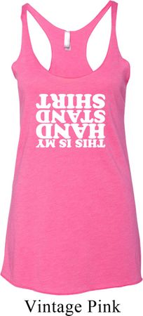 Ladies Gymnastics Tanktop Handstand Shirt Tri Blend Racerback Tank Top
