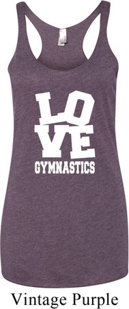 Ladies Gymnastics Tanktop Love Gymnastics Tri Blend Racerback Tank Top