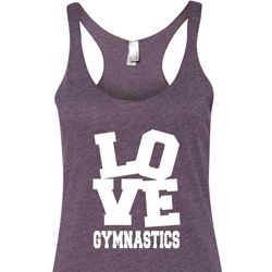 Ladies Gymnastics Tanktop Love Gymnastics Tri Blend Racerback Tank Top Ladies Gymnastics Tanktop Love Gymnastics Tri Blend Racerback Tank Top
