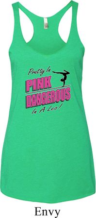 Ladies Gymnastics Tanktop Pretty in Pink Tri Blend Racerback Tank Top