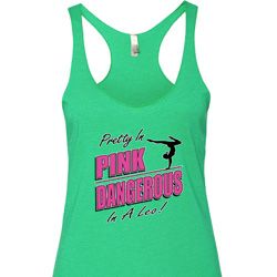 Ladies Gymnastics Tanktop Pretty in Pink Tri Blend Racerback Tank Top