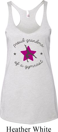 Ladies Gymnastics Tanktop Proud Grandma Tri Blend Racerback Tank Top