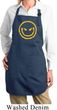 Ladies Halloween Apron Evil Smiley Face Full Length Apron with Pockets