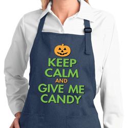 Ladies Halloween Apron Give Me Candy Full Length Apron with Pockets