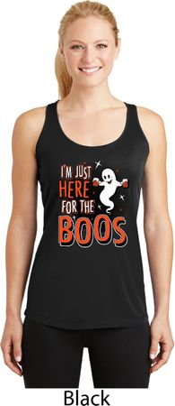 Ladies Halloween I'm Here for the Boos Dry Wicking Racerback