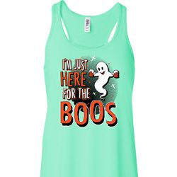 Ladies Halloween I'm Here for the Boos Flowy Racerback Ladies Halloween I'm Here for the Boos Flowy Racerback