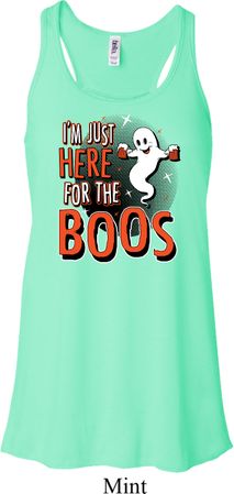 Ladies Halloween I'm Here for the Boos Flowy Racerback