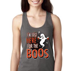 Ladies Halloween I'm Here for the Boos Ideal Racerback Ladies Halloween I'm Here for the Boos Ideal Racerback