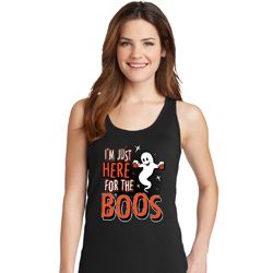 Ladies Halloween I'm Here for the Boos Tank Top Ladies Halloween I'm Here for the Boos Tank Top