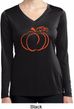 Ladies Halloween Pumpkin Sketch Dry Wicking Long Sleeve