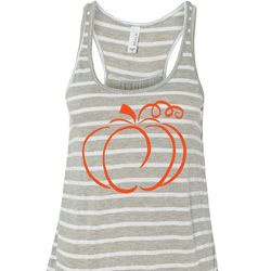 Ladies Halloween Pumpkin Sketch Flowy Racerback