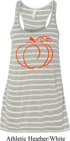 Ladies Halloween Pumpkin Sketch Flowy Racerback