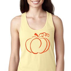 Ladies Halloween Pumpkin Sketch Ideal Racerback